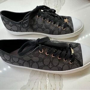 NEW Coach Monogram Canvas Tennis Shoes Sneakers size 9